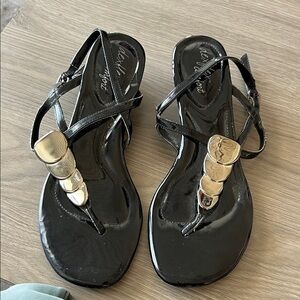 Nicole Miller Black Sandals with silver Details